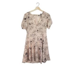 Forever 21 | Floral Short Sleeve Preppy Skater Drees Fit n Flare Lightweight